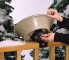 14" Heated Bird Bath with EZ-Tilt Deck and Pole Mount