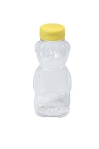 12 Ounce Plastic Bear Bottle case of 12 bottles with lids