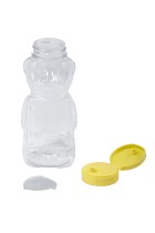 12 Ounce Plastic Bear Bottle case of 12 bottles with lids