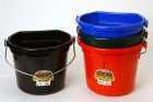 22 Quart Flat Back Plastic Bucket w/Knob Bail